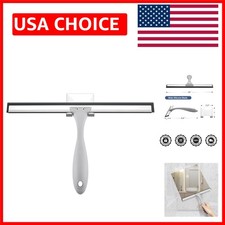 Stylish 10-Inch Gray Shower Squeegee with Hook   Effortless Streak-Free Finish