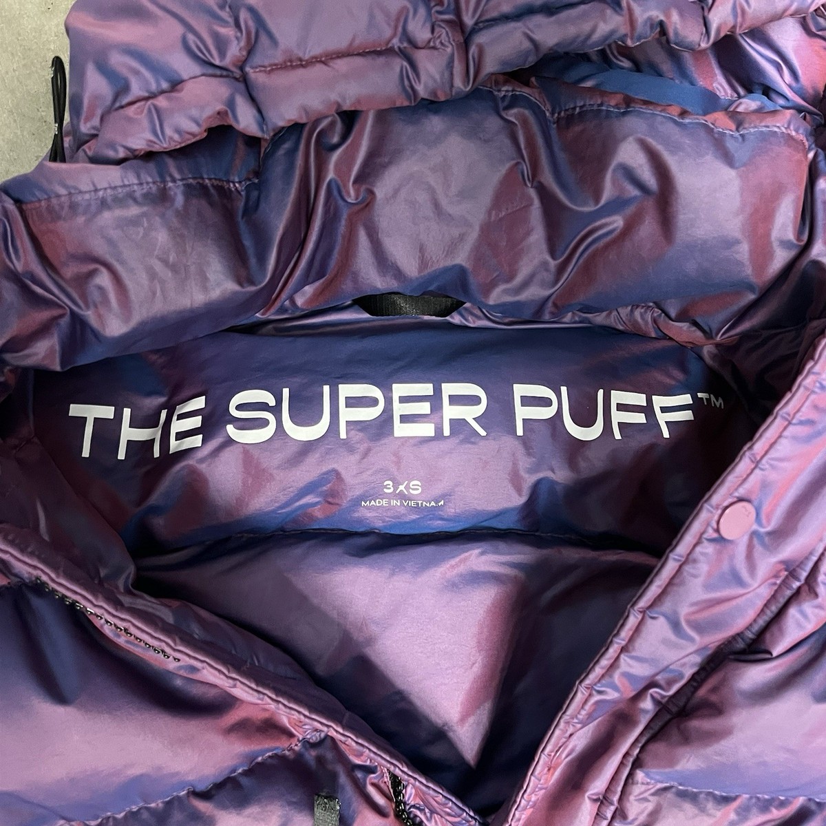 Aritzia TNA The Super Puff Jacket 700 Down Fill Metallic Purple Women’s 3XS