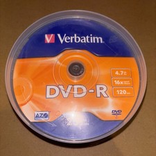 Image of 25 Pack. Verbatim DVD-R  4.7GB 16X 120mins  Printable