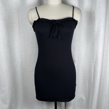 NEW! Urban Outfitters UO Newcastle Ribbed Ruffle Bodycon Mini Dress Black Small