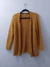 Size 12 Mustard Yellow Orange Chunky Chenille Knit Long Sleeve Cardigan