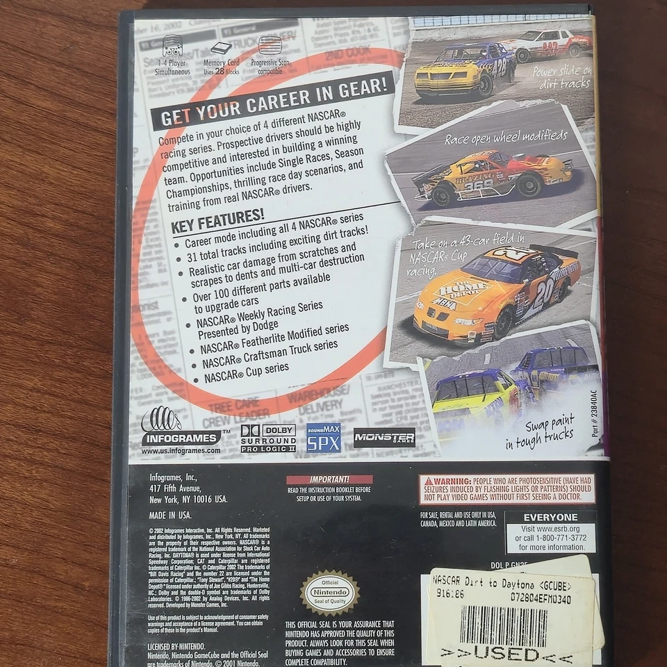 Lote de 2 NASCAR: Dirt to Daytona y Tonka Rescue Patrol (Nintendo GameCube) Foto 3 de 4