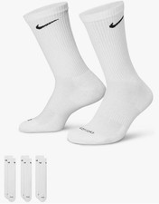 Nike Everyday PLUS 3-Pack Dri-FIT Cushion CREW Training Socks Sz YTH3-5Y WMN4-6