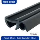Caravan Motorhome Window Rubber Seal & Black Insert (CS784B). Fits 25mm Panel