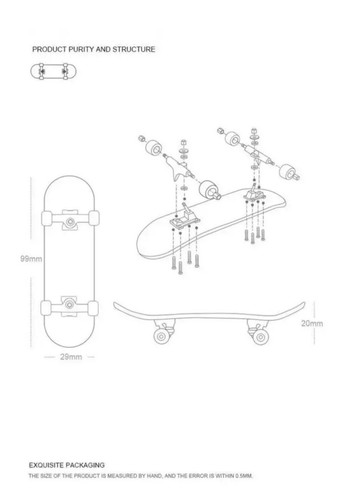 SkateBoard Wooden Fingerboard Toy Professional Set Of 10 With Bearing Wheel - Picture 6 of 16