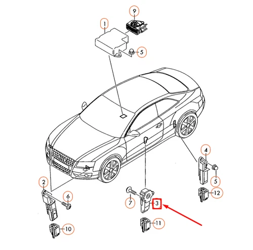 NEW AUDI A4 B8 FRONT DOOR CRASH PRESSURE SENSOR 8K0955557C GENUINE - Picture 1 of 6