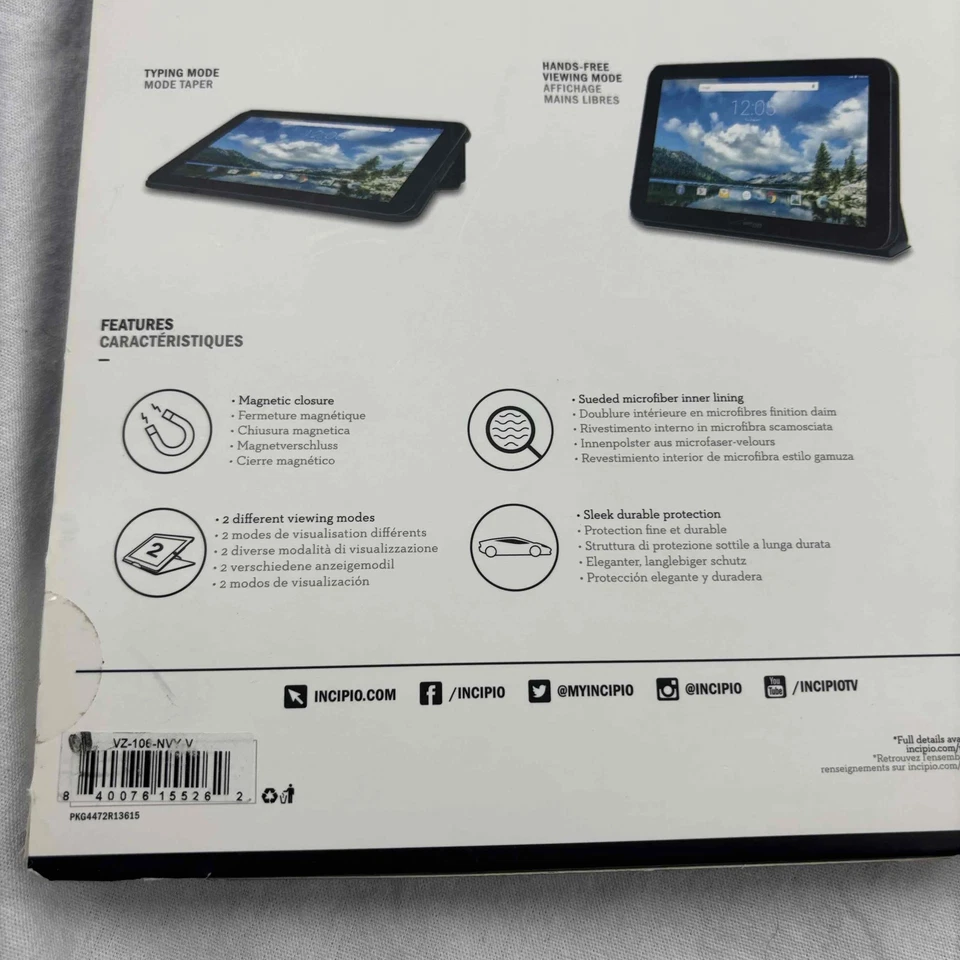 NWT Incipio Folio Case Navy Magnetic Closure Hands-Free Viewing Ellipsis 10 - Image 4 of 4