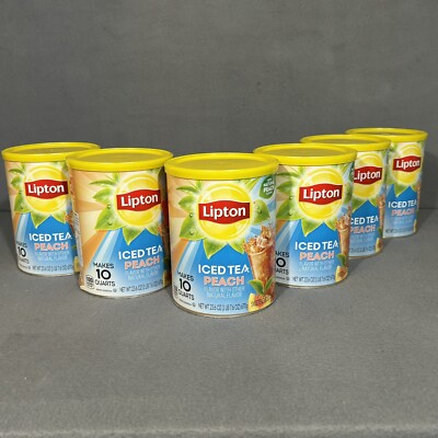 New Sealed Scarce Peach Ice Tea Mix Sweeten Makes 10 Quarts Pack of 6 Lipton