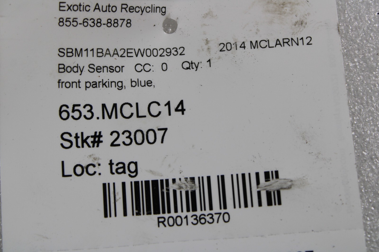 Mclaren MP4-12C, Front Parking Sensor, Blue, Used