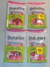 4 Dulcolax Chewy Fruit Bites Laxatives 600 Mg Cherry Berry Flavor 12ct 03/2025