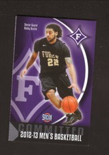 Furman Paladins--2012-13 Basketball Pocket Schedule--Bojangles/Land Rover
