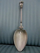 WHITING BIRD's NEST Serving SPOON 1870 STERLING SILVER Baby BIRD 3D 18 FLUTED NM