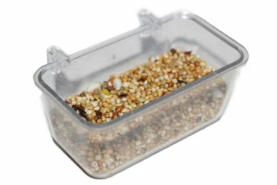 PET SHOP AMERICA Parakeet Feeder Seed Water Small 3 oz Clear Cup Set of 4 3"x1.5” Canary Bird