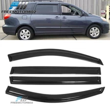 Fits 04-10 Toyota Sienna Slim Style Window Visors Rain Sun Guard Deflector 4PC