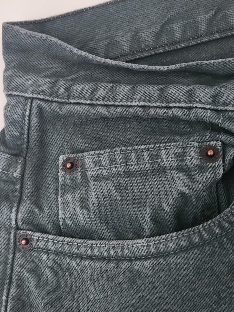 SS18 Supreme washed regular jeans Size 30 Dark Green SS18 Supreme washed regular jeans Size 30 Dark Green