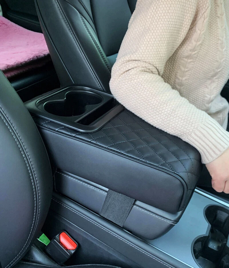 For Car Black Armrest Pad Cover Center Console Box Cushion Protector Accessories - Image 4 of 4