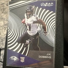 2020 Chronicles JK Dobbins Clear Vision Holo Silver Rookie Card RC #3/10 Ravens