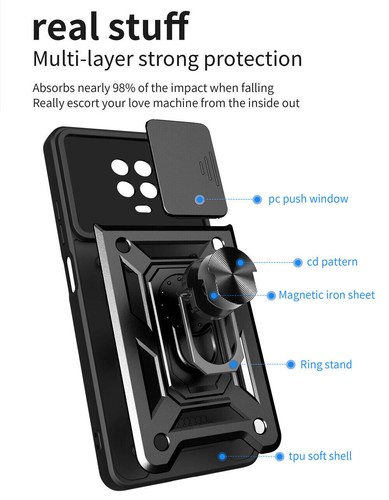 For Nokia G10 G20,Shockproof Hybrid Armor Slide Cover Camera Magnetic Stand Case - Picture 7 of 19