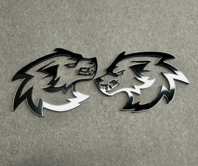 #ad Wolf Badges Emblem Car Truck 2 BADGES Fender Angry Agressive Raging $27.74