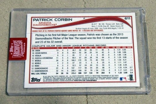 Topps Archive Signature 2014 Topps #611 Patrick Corbin Future Stars Auto /4 - Foto 3 di 3