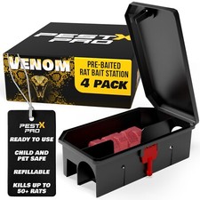 Pest X Pro Pre Baited Rat Trap Box Station Rodent Poison Instant Killer Pet Safe