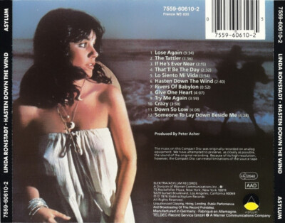 Linda Ronstadt Hasten Down The Wind CD, Album 0 Pop Rock, Country