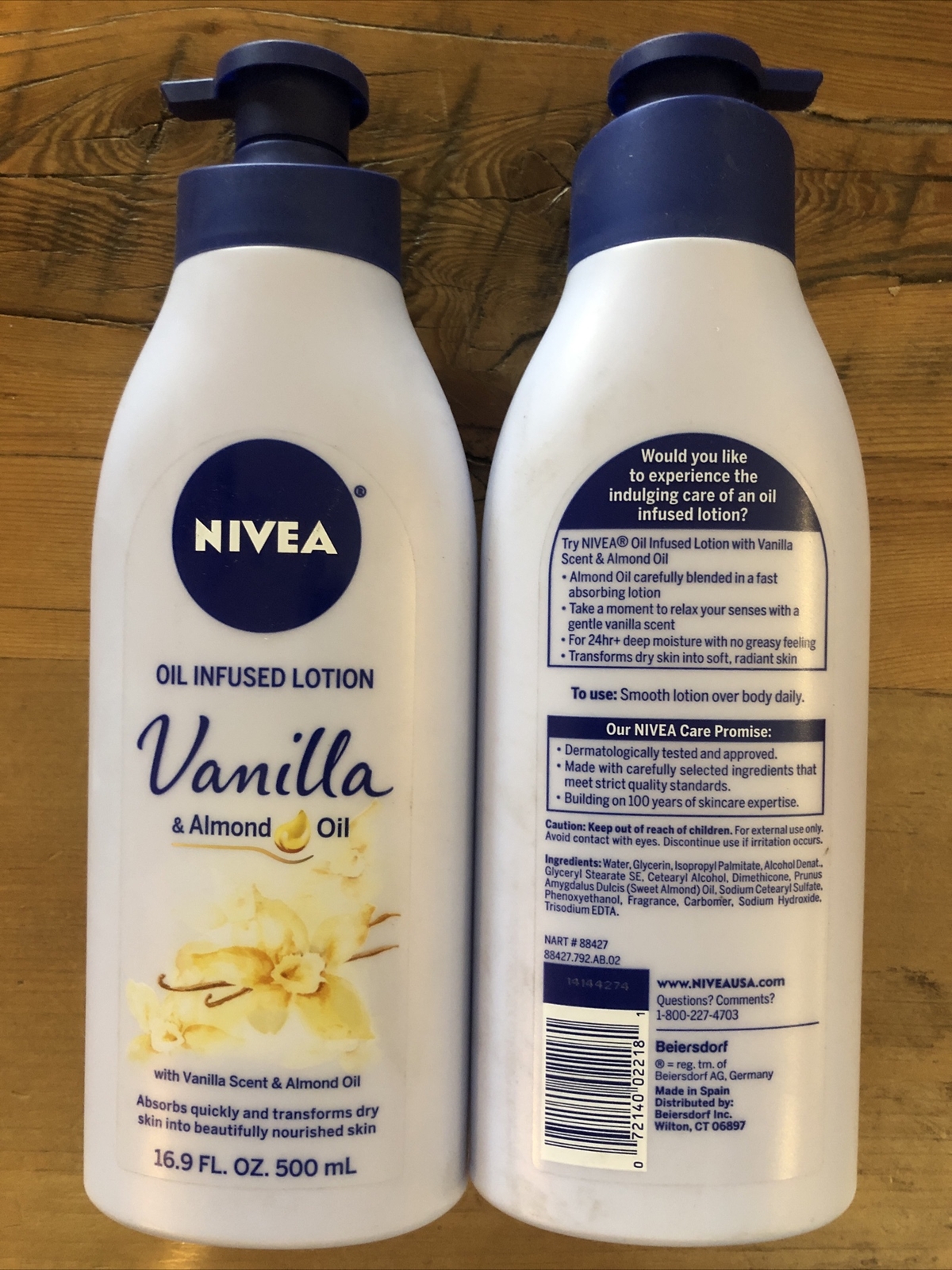 Nivea 16.9 Oz Vanilla & Almond Oil Infused Quick Absorbing Lotion Pump