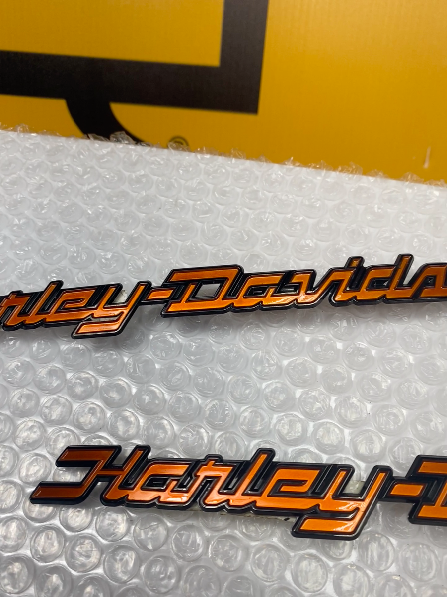 OEM Harley Touring Softail Sportst Fuel Gas Tank Emblems Scorched