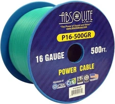 Absolute USA P16-500GR 16 Gauge 500-Feet Green Spool Primary Remote Power Wire