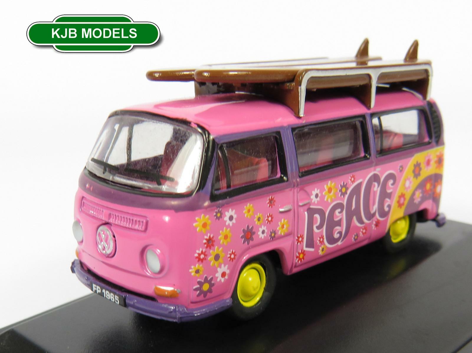 BNIB OO GAUGE OXFORD 1:76 76VW017 VOLKSWAGEN VW VAN / BUS FLOWER POWER SURFBOARD