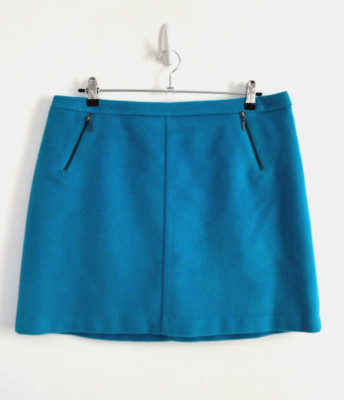 Marks & Spencer Rock Damen Wollmischung Türkis Kurz Gefüttert Größe 16