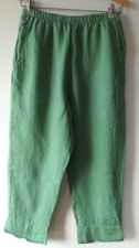 FLAX Designs Garden Crop Pants S NWT Linen GREEN