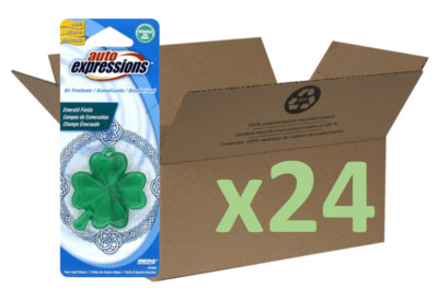 24x Four Leaf Clover 3D Gel Auto Expressions Hanging Car Air Freshener Job Lot