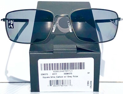 Aoli NEW Oakley Square Wire Carbon POLARIZED Grey Lens Sunglasses 4075