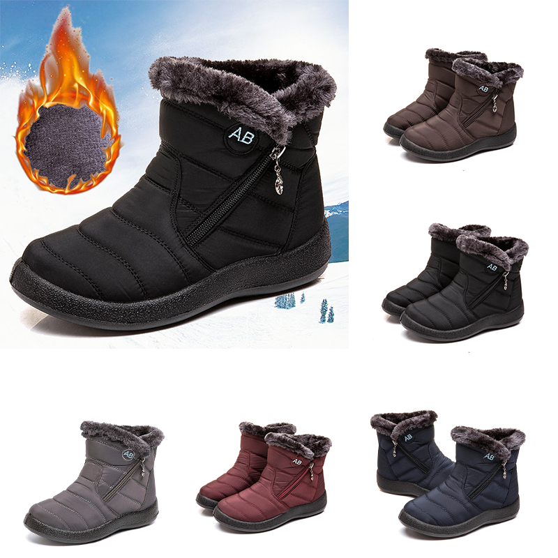 Women Fur Lining Winter Flat Slip On 