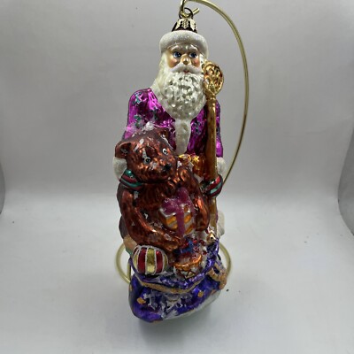Christmas Radko Santa Ornament With Toys 8.5 