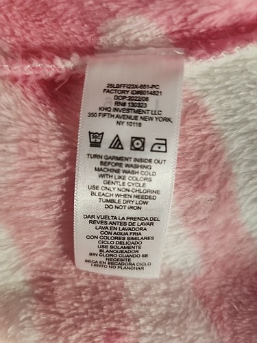Lucky Brand Pink Heart Camouflage Soft Fleece Hoodie Size L 14/16 - Picture 7 of 7