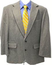 CHRISTIAN AUJARD gray Vintage Wool/Camel Hair Blend Blazer Mens Size 42R