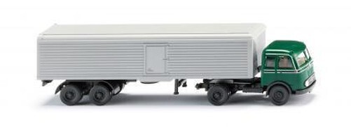 Wiking 055601 - 1/87 Box Trailer (MB Pullman) - Moss Green - New