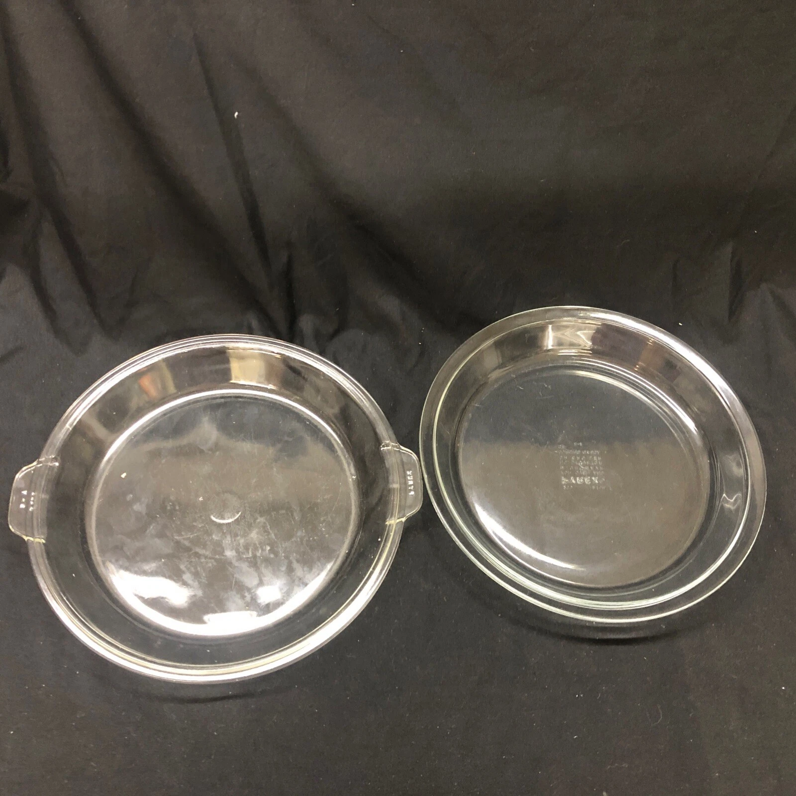 Lot Of 2 VTG PIREX Corning Clear Glass Pie/bake Dish 686 & 209 10”