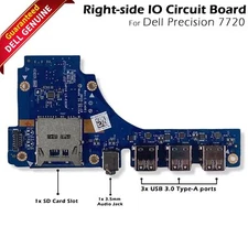 Dell Precision 7720 Right-Side IO Circuit Board Audio USB Port TYX7T LS-E323P