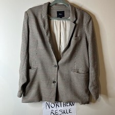 Rails Womens Houndstooth Blazer Jacket Size Large Old Money Wardrobe Capsule