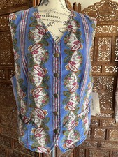 Vintage Bohemian Liz Wear Tapestry Floral Vest Womens