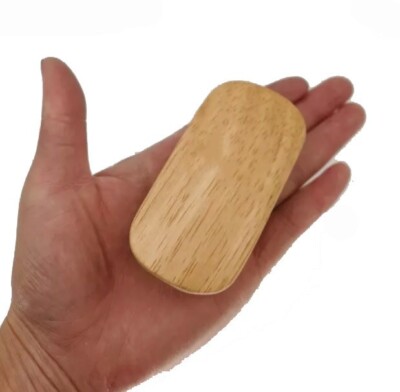 Customized LOGO Pocket Mini Beard Brush with Boar Bristle Small Rectangle Wood