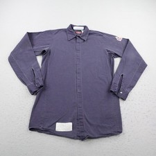 Bulwark Shirt Mens Small Blue FR CAT2 Work Flame Resistant Mechanic Utility Snap