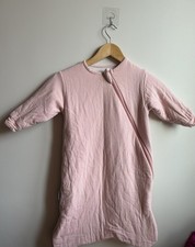 Baby Pink Muslin Sleep Sack / Sleep Bag Organic Cotton Zip Front Size 18-24M