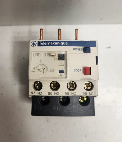 GUARANTEED! TELEMECANIQUE 1.6-2.5A 1NO+1NC OVERLOAD RELAY LRD07