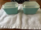 Pyrex Robin's Egg Blue Teal Turquoise Small Refrigerator Dishes #501 W/ Lids Vtg