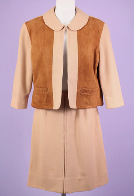 VTG Women's 60s 2 Pc Wool & Suede Field & Stream Suit XS/S 1960s Jacket Set