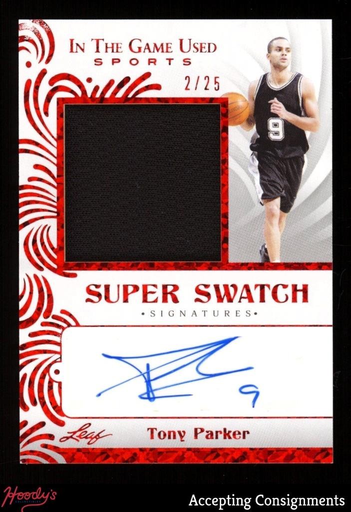 2022 Leaf in the Game Used Super Swatch Tony Parker GAME USED JERSEY AUTO 02/25 view 1